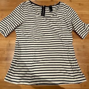 H&M Striped T-Shirt with Zip on Back